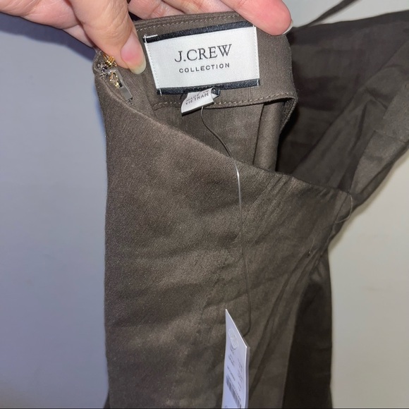 NWT J.Crew Collection side-ruched dress in stretch linen-viscose Sz 12 - Picture 6 of 10